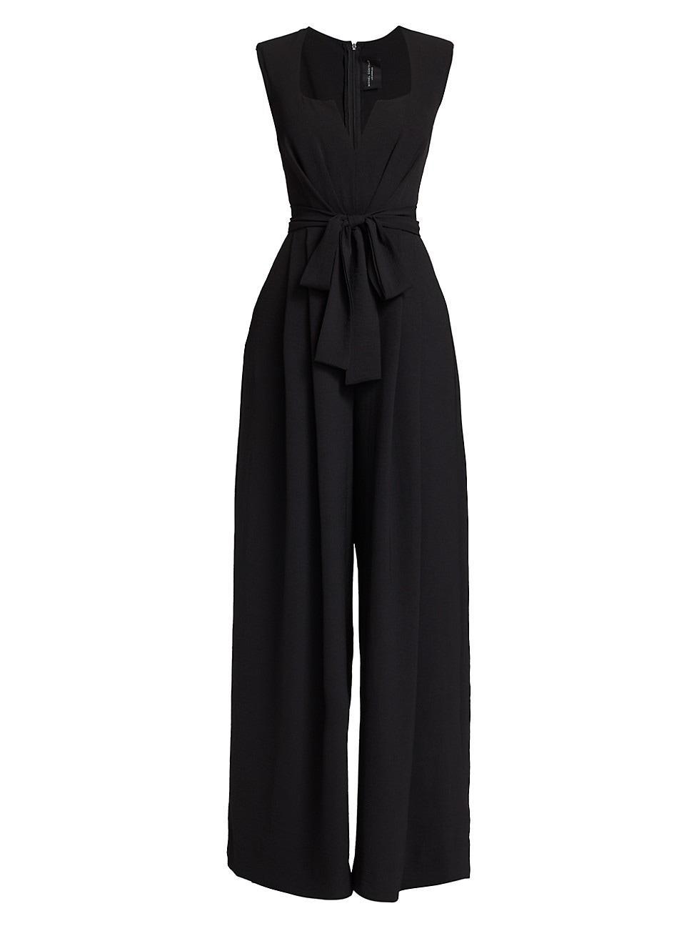 Womens Eloise Belted Pleated Wide-Leg Jumpsuit Product Image