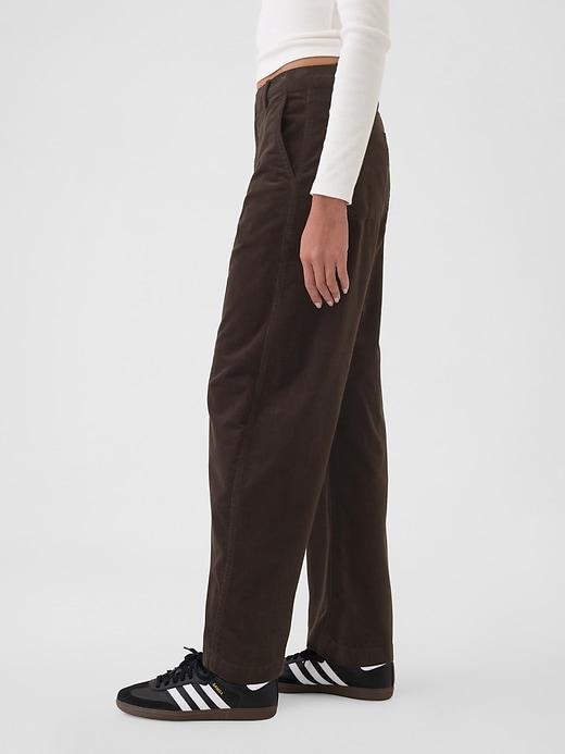 High Rise Corduroy Tapered Ankle Trousers Product Image