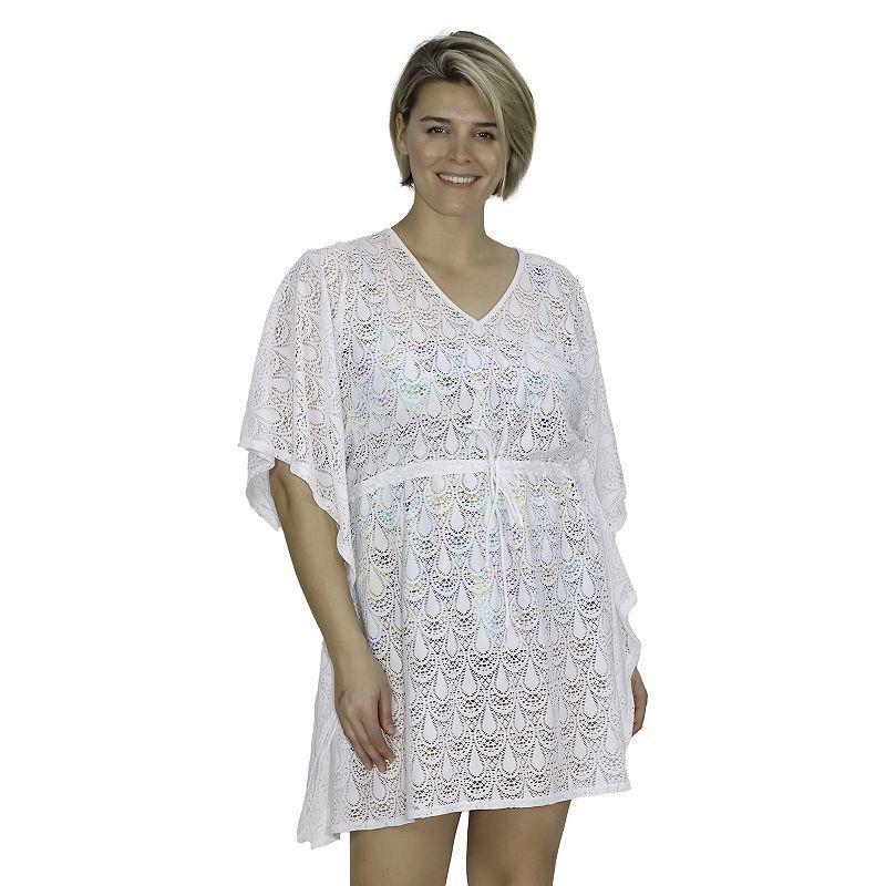 Plus Size A Shore Fit Crochet Swim Cover-Up Dress, Womens Product Image