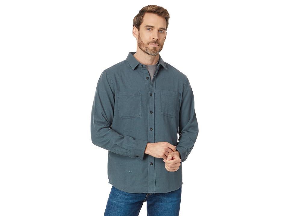 VISSLA Shaper Eco Long Sleeve Flannel (Marine) Men's Clothing Product Image