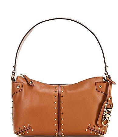 Astor Large Studded Leather Shoulder Bag Product Image