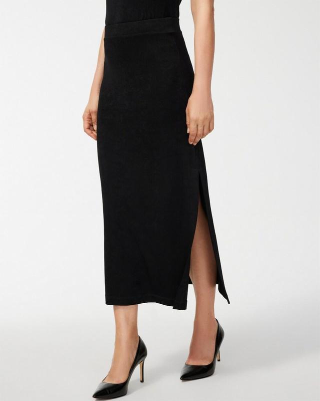 Women's Petite Travelers Side Slit Maxi Skirt Product Image