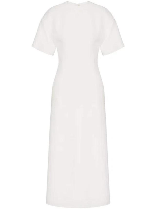 Robe Mi-longue Structured Couture Femme Ivoire 42 In Weiss Product Image