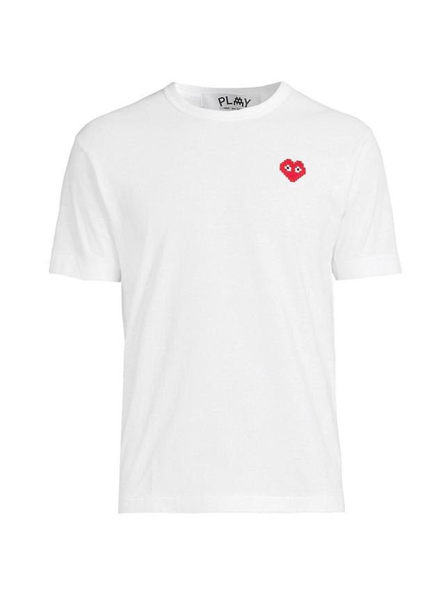 Mens Play Invader Heart Cotton T-Shirt Product Image