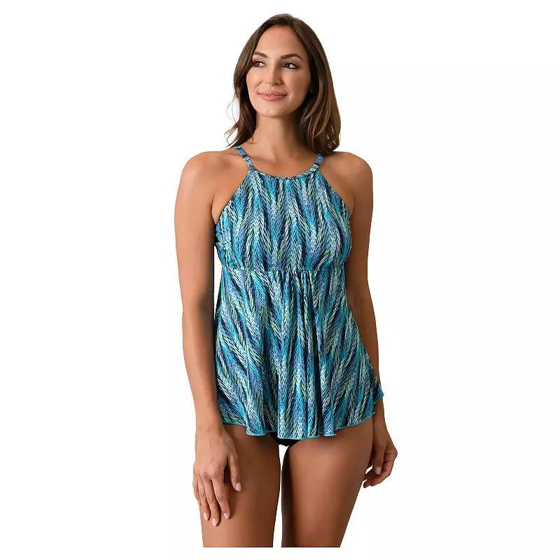 Womens Fit 4 U Highneck Flowy Tankini Swim Top Product Image