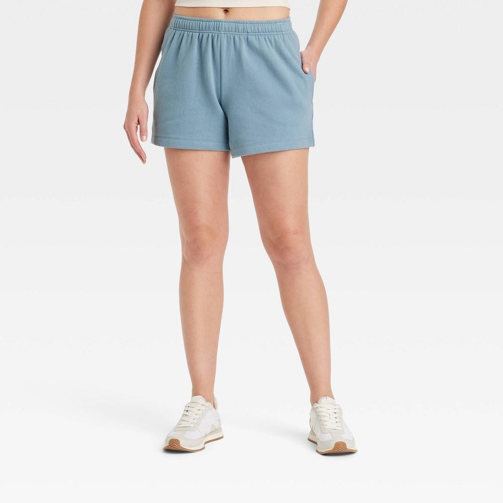 Womens Leisure Studio Mid-Thigh Fleece Shorts - Universal Thread Teal Blue XL Product Image