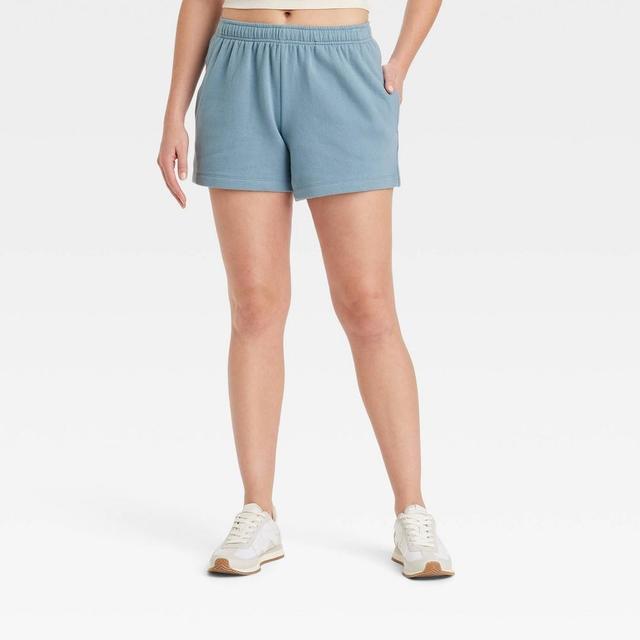 Womens Leisure Studio Mid-Thigh Fleece Shorts - Universal Thread Blue M Product Image