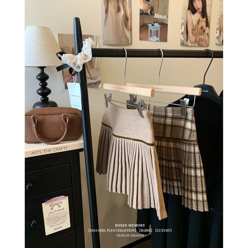 High Waist Accordion Pleated Mini A-Line Skirt Product Image