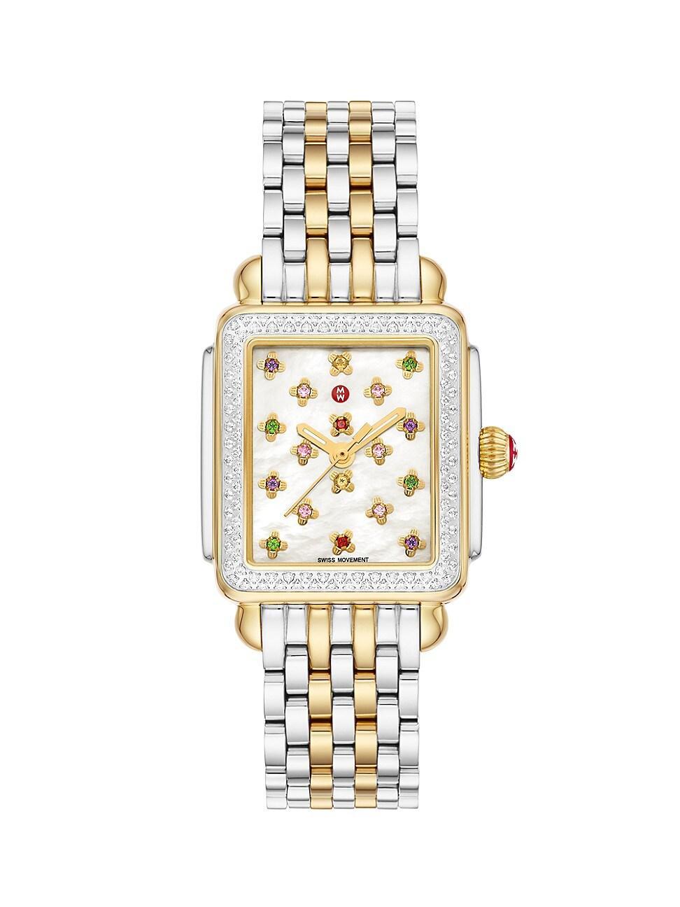 MICHELE Deco Mid Fleur Diamond Special Edition Bracelet Watch, 29mm x 31mm Product Image