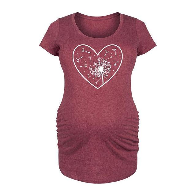 Maternity Dandelion Heart Graphic Tee, Womens Blue Product Image