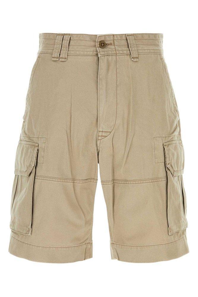 Logo Patch Cargo Shorts In Beige Product Image