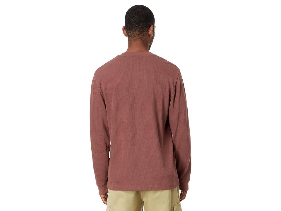 Madewell Textured Long-Sleeve Henley Tee (Burnt Soil) Men's Clothing Product Image