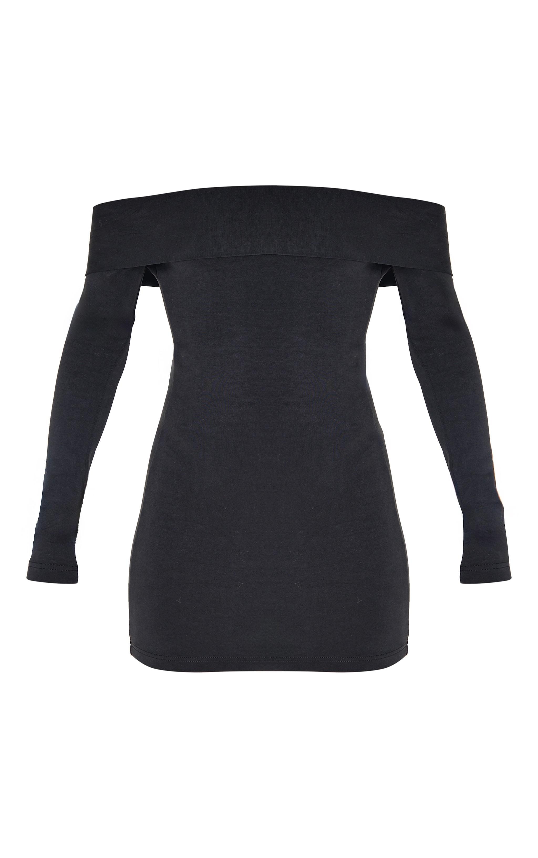  Black Premium Contour Bardot Bodycon Dress Product Image