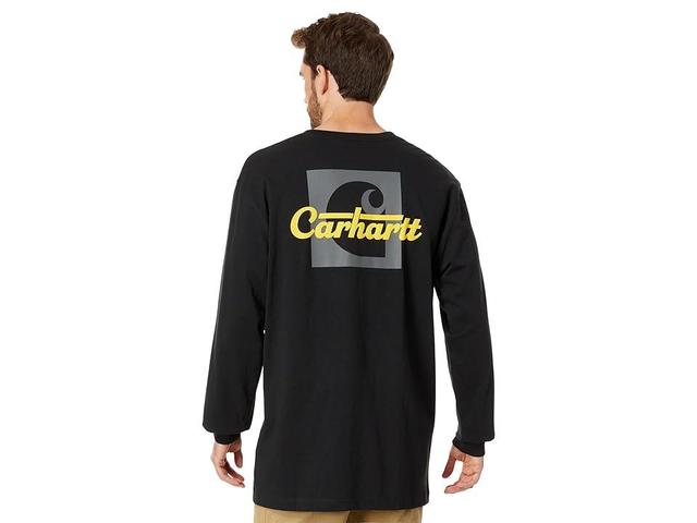 Carhartt Big Tall Loose Fit Heavyweight Long Sleeve Pocket Script Graphic T-Shirt Men's Clothing Product Image