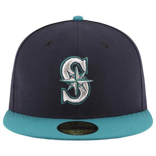 Mens New Era /Aqua Seattle Mariners Alternate Authentic Collection On Field 59FIFTY Fitted Hat Blue Product Image