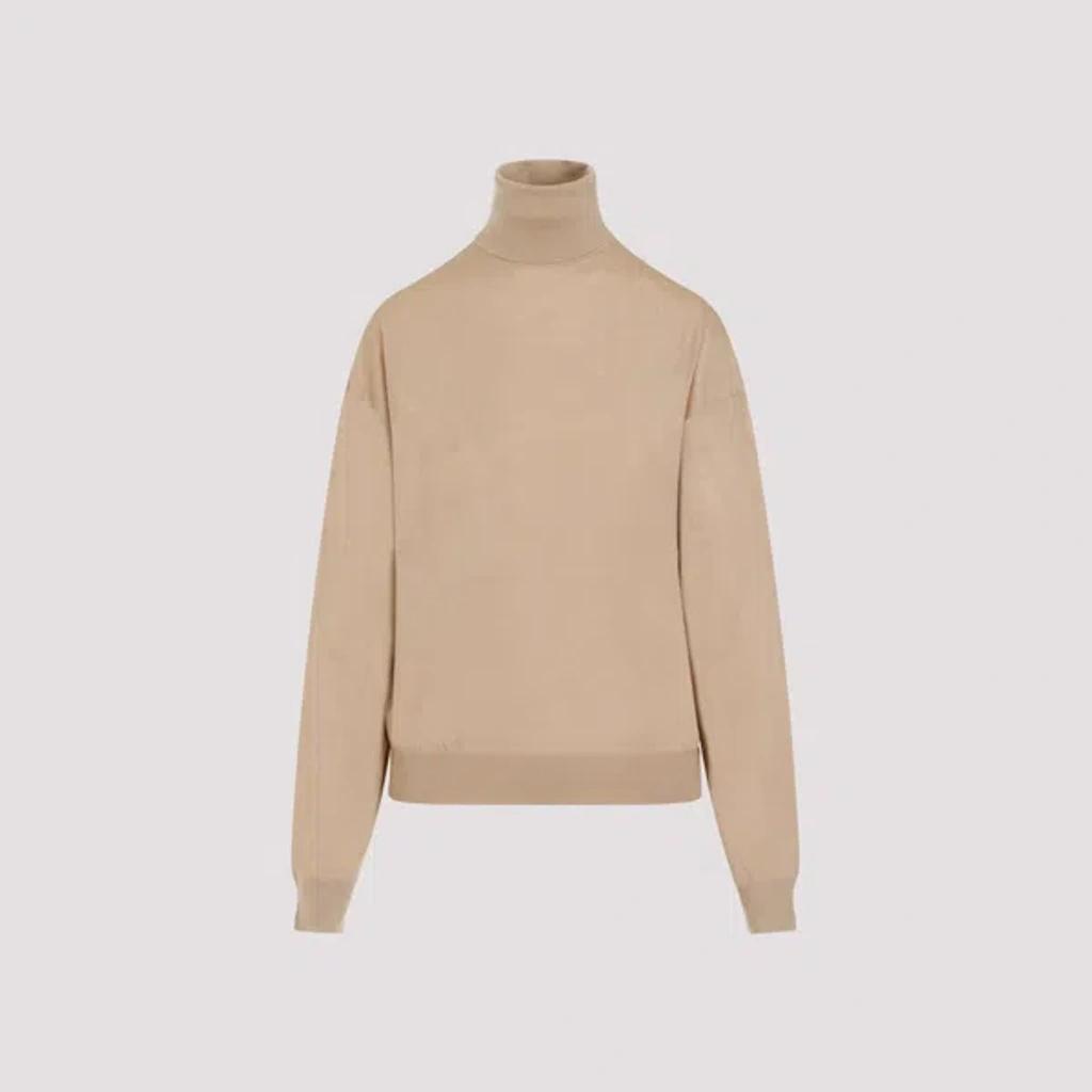 SAINT LAURENT Camel Wool Sweater In Nude & Neutrals Product Image