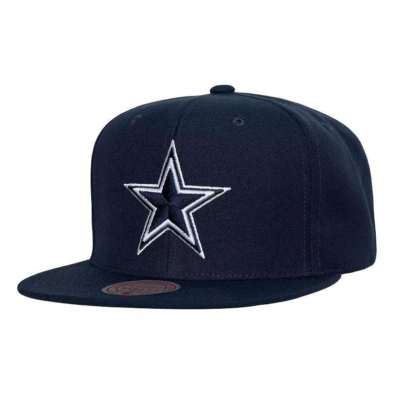 Mens Mitchell & Ness Navy Dallas Cowboys Team Ground Snapback Hat Product Image