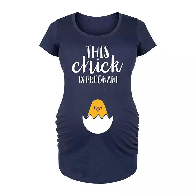 Maternity This Chick Is Pregnant Graphic Tee, Womens Blue Product Image