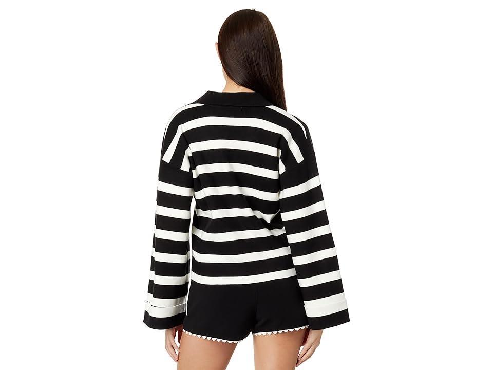 English Factory Stripe Crop Polo Sweater Product Image