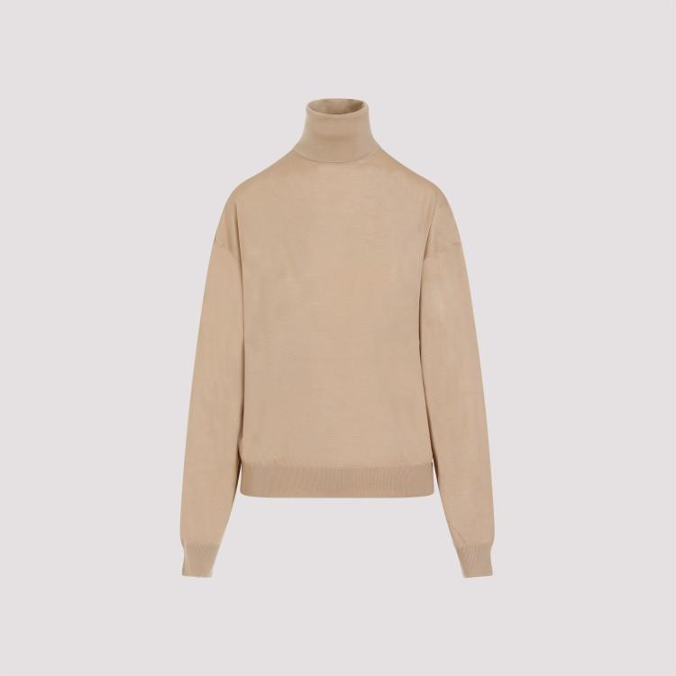 SAINT LAURENT Camel Wool Sweater In Nude & Neutrals Product Image