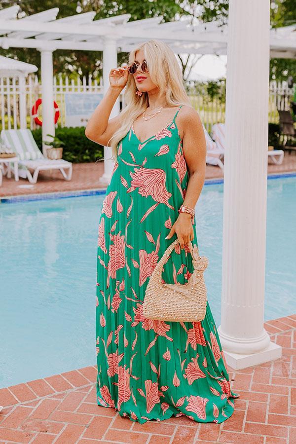 Vibrant Moment Floral Maxi Dress in Jade Curves Product Image