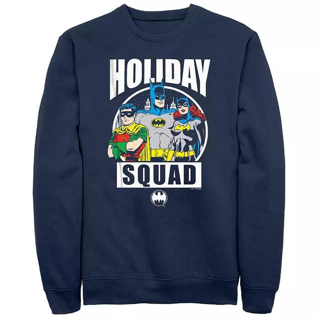 Mens Batman Holiday Squad Stamp Graphic Fleece Blue Product Image