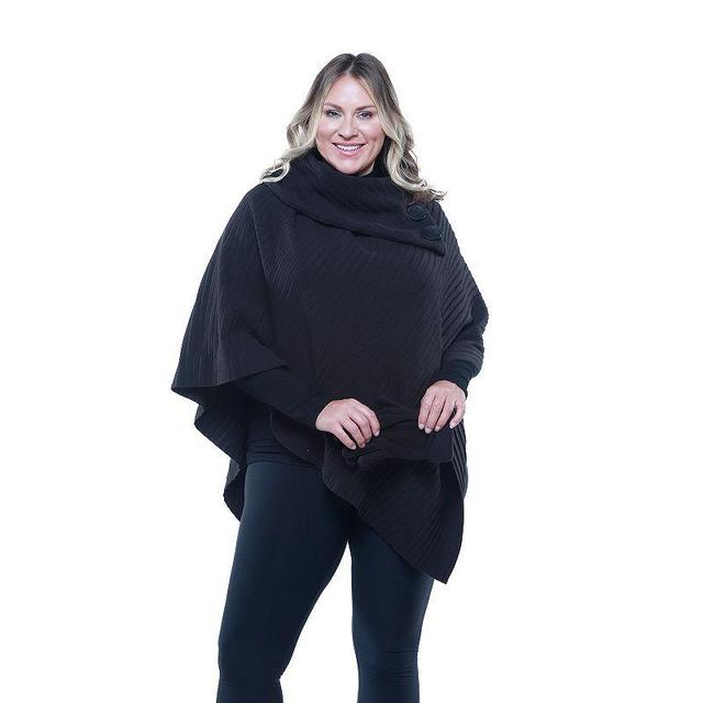 Womens Linda Anderson Le Moda Pleated Fleece Poncho & Gloves Set Product Image