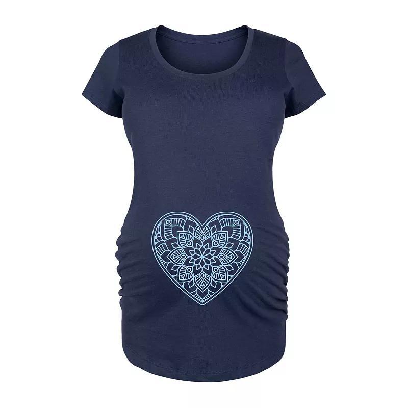 Maternity Decorative Blue Heart Graphic Tee, Womens Product Image