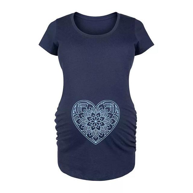 Maternity Decorative Blue Heart Graphic Tee, Womens Product Image