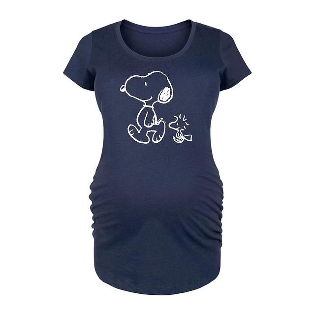 Maternity Tired Hungry Moody Pregnant Graphic Tee, Womens Blue Product Image