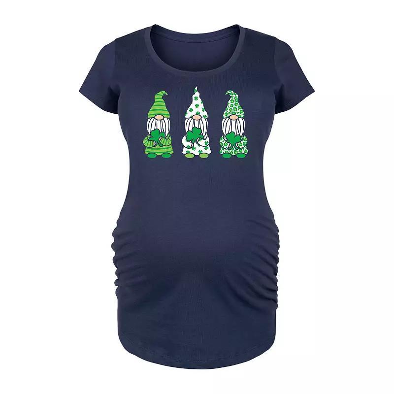 Maternity St. Patricks Gnomes Graphic Tee, Womens Blue Product Image