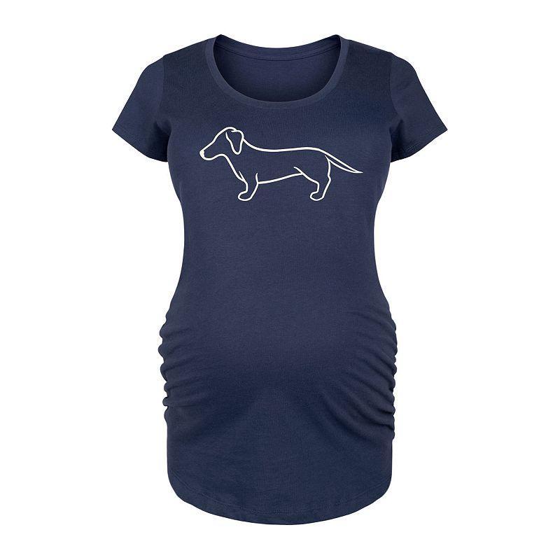 Maternity Dachshund Line Drawing Graphic Tee, Womens Black Product Image