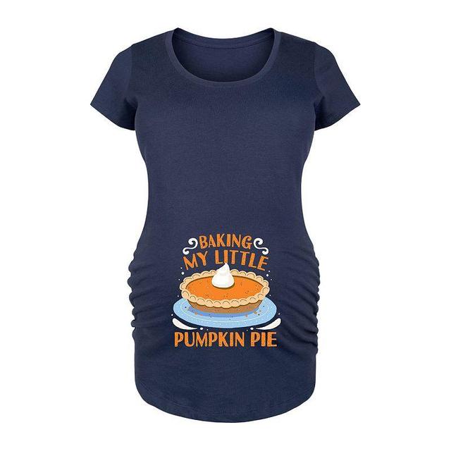 Maternity Baking My Little Pumpkin Pie Graphic Tee, Womens Blue Product Image