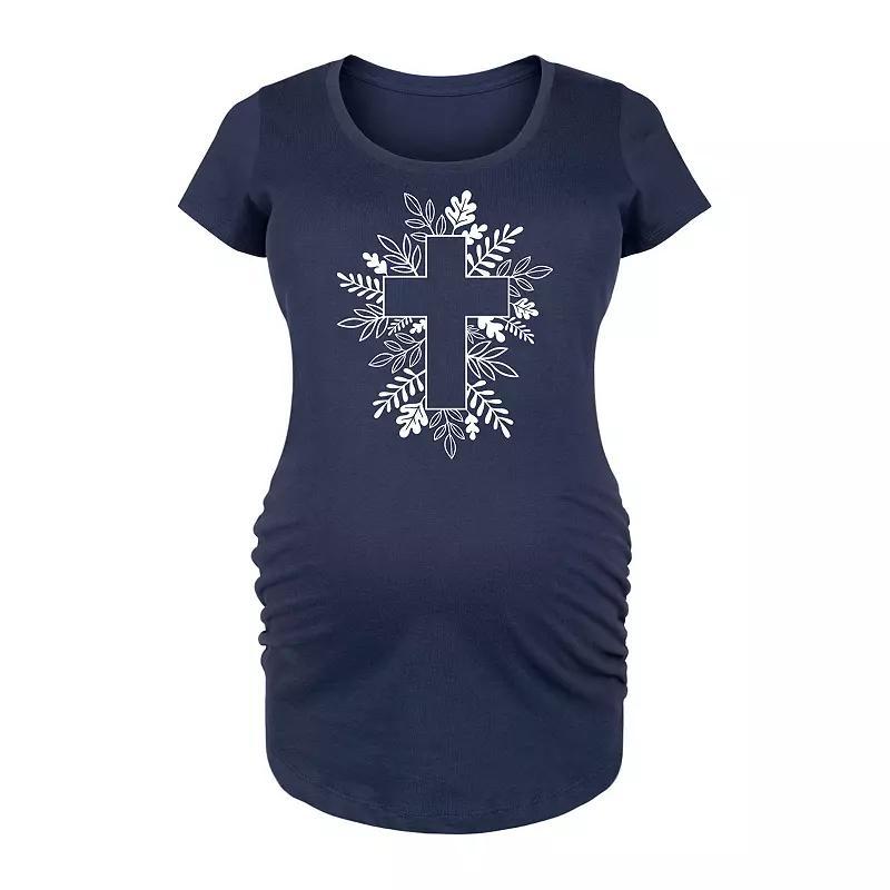 Maternity Foliage Cross Graphic Tee, Womens Product Image