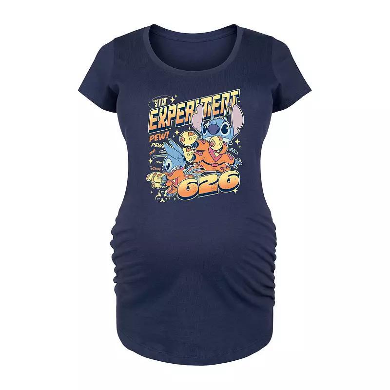 Disneys Lilo & Stitch Maternity Experiment 626 Graphic Tee, Womens Grey Dark Red Product Image