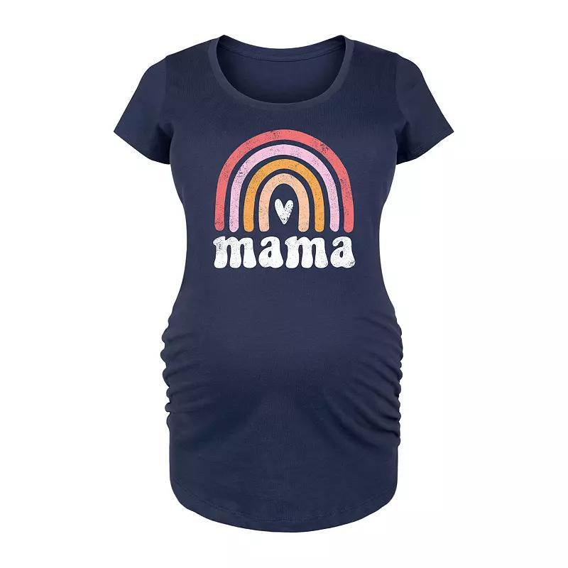 Maternity Rainbow Mama Graphic Tee, Womens Blue Product Image