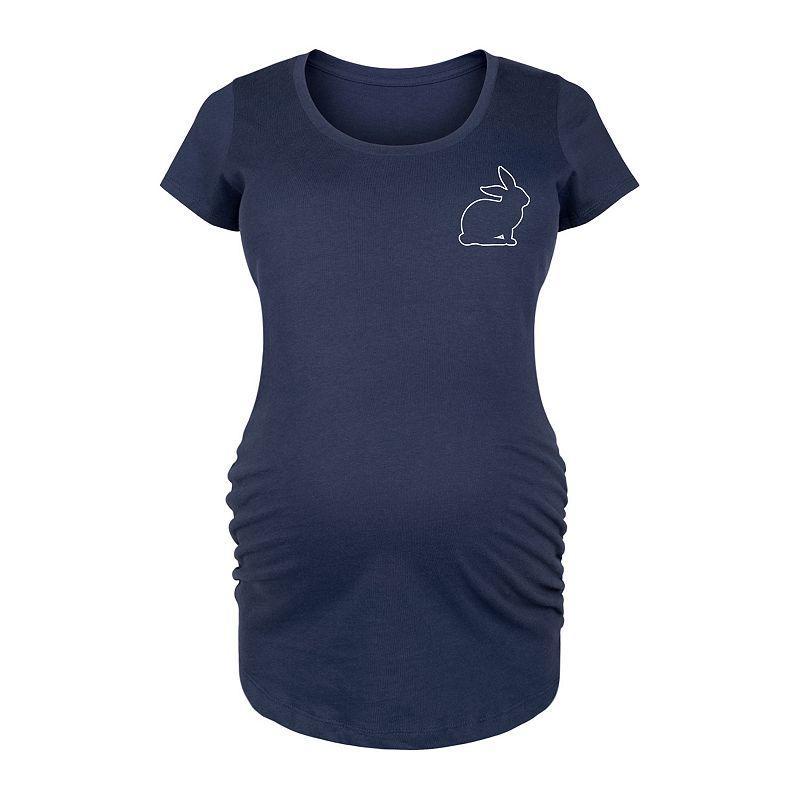 Maternity Bunny Outline Graphic Tee, Womens Blue Product Image