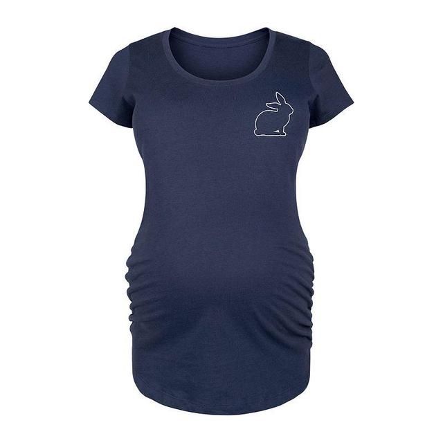 Maternity Bunny Outline Graphic Tee, Womens Blue Product Image