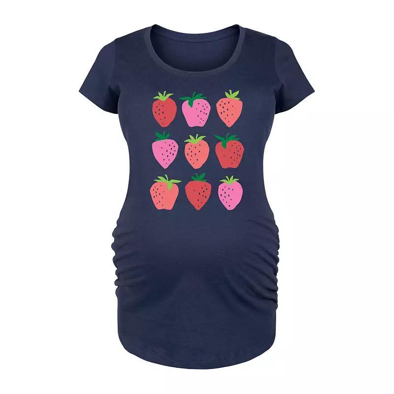 Maternity Strawberry Grid Graphic Tee, Womens Product Image