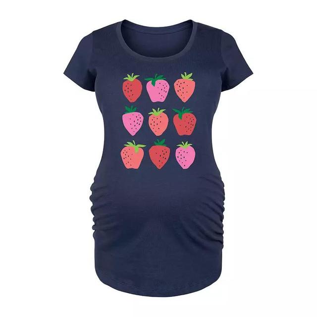 Maternity Strawberry Grid Graphic Tee, Womens Product Image