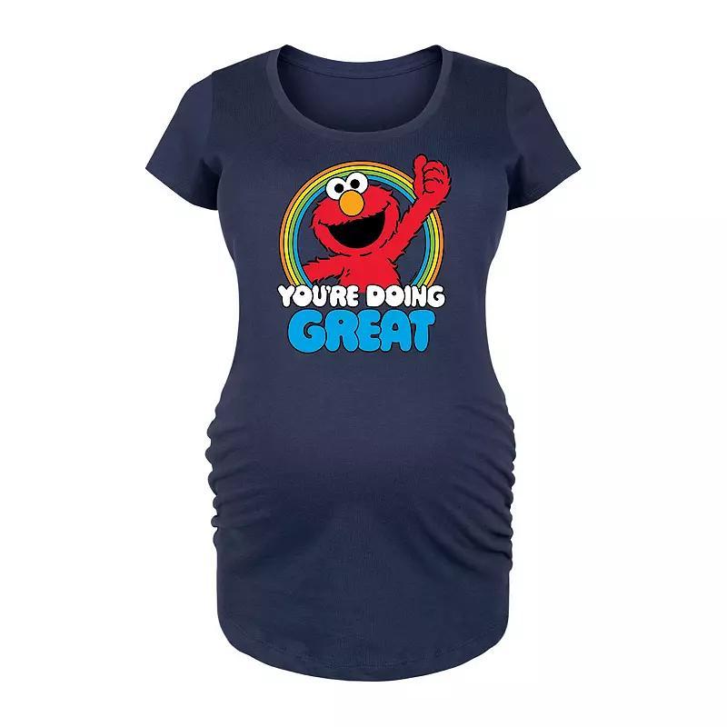 Maternity Sesame Street Elmo Youre Doing Great Graphic Tee, Womens Blue Product Image