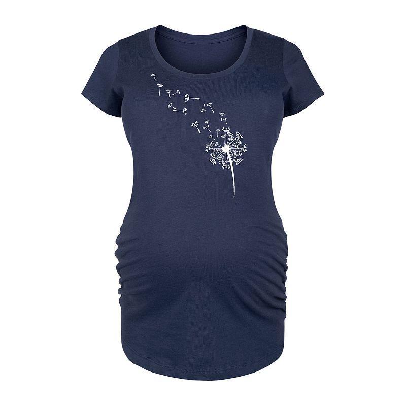 Maternity Dandelion Seeds Graphic Tee, Womens Blue Product Image