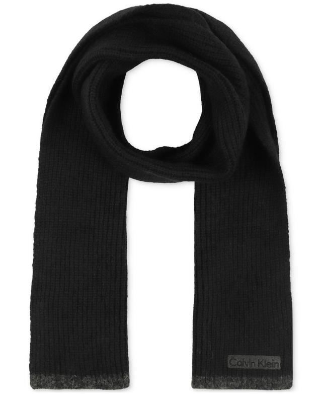 Calvin Klein Mens Tipped Rib Logo Scarf Product Image