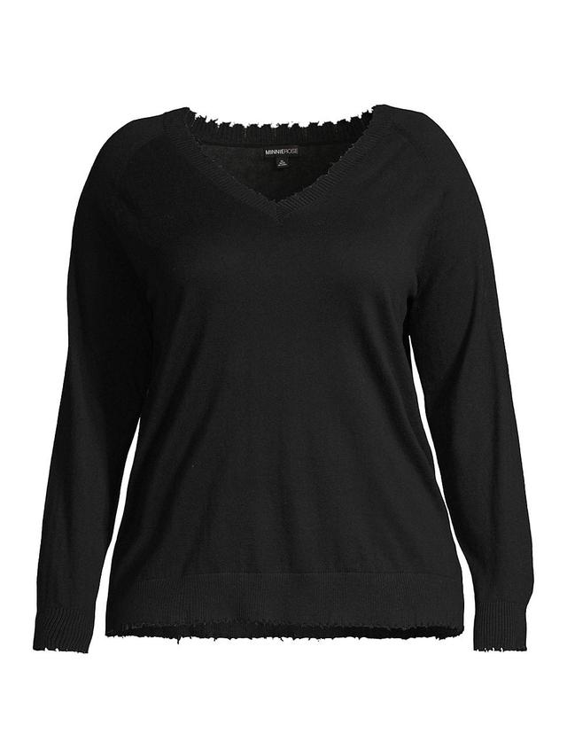 Womens Cotton-Blend V-Neck Sweater Product Image