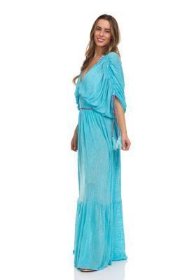 Solid Boho V-neck Maxi Dress Product Image