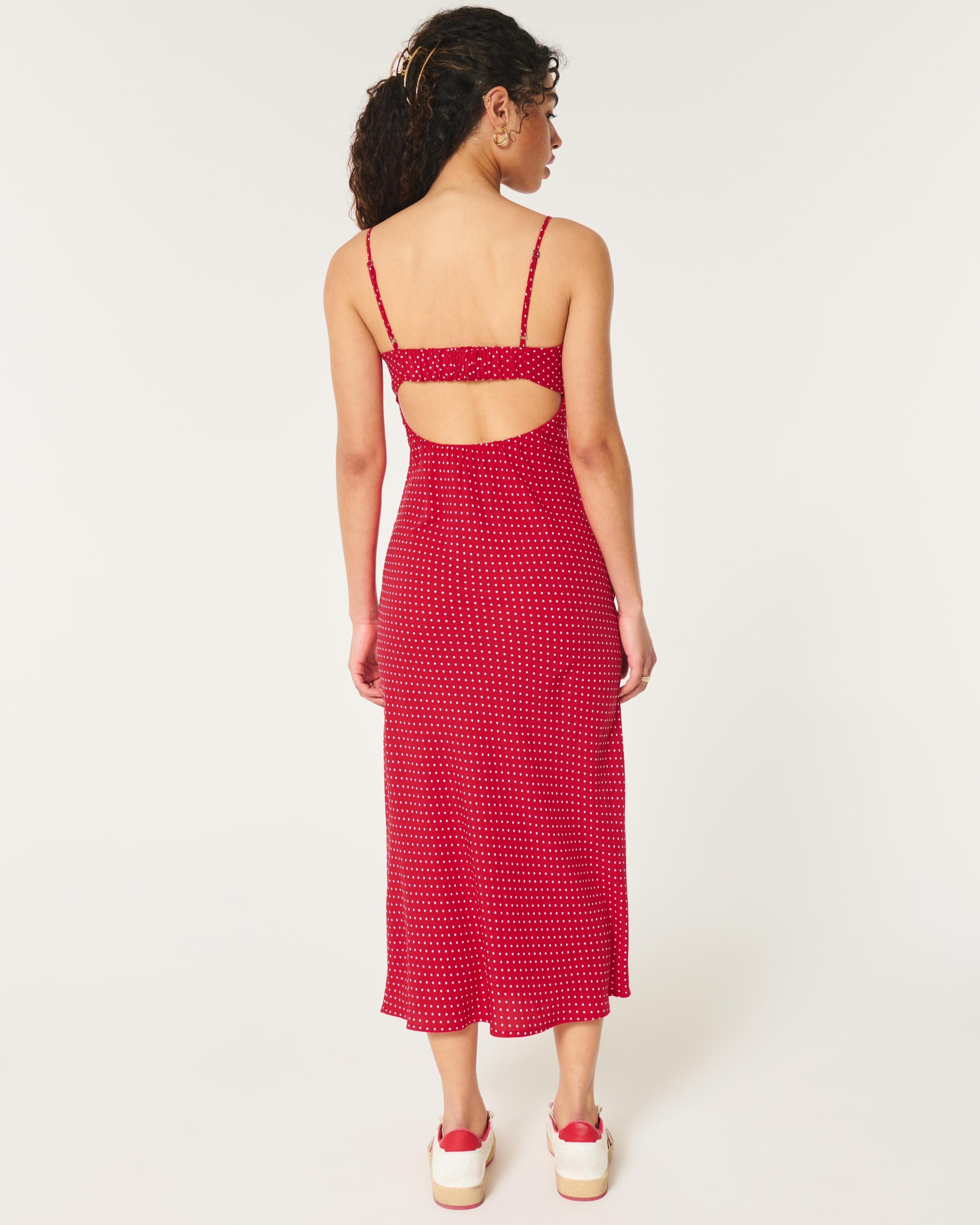 Crepe Open Back Midi Slip Dress Product Image