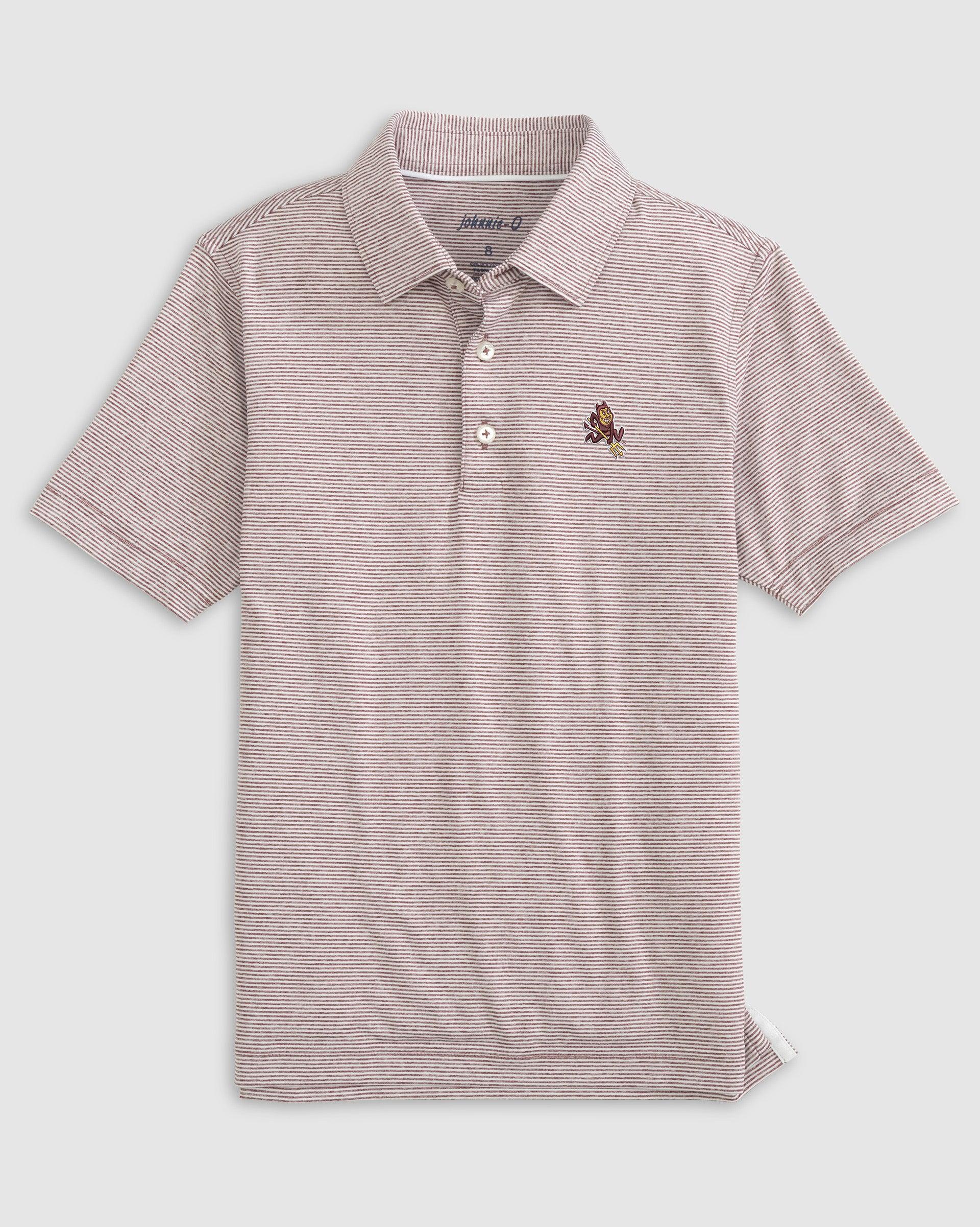 johnnie-O Arizona State Lyndonn Jr. Striped Jersey Performance Polo - Sparky Logo Product Image