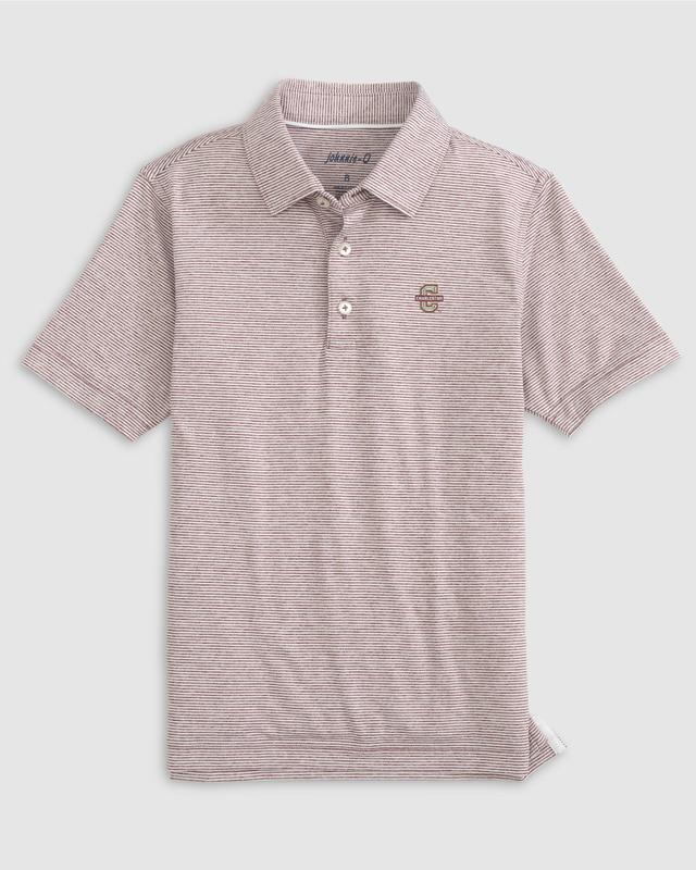 johnnie-O Florida State Lyndonn Jr. Striped Jersey Performance Polo - Stacked Logo Product Image