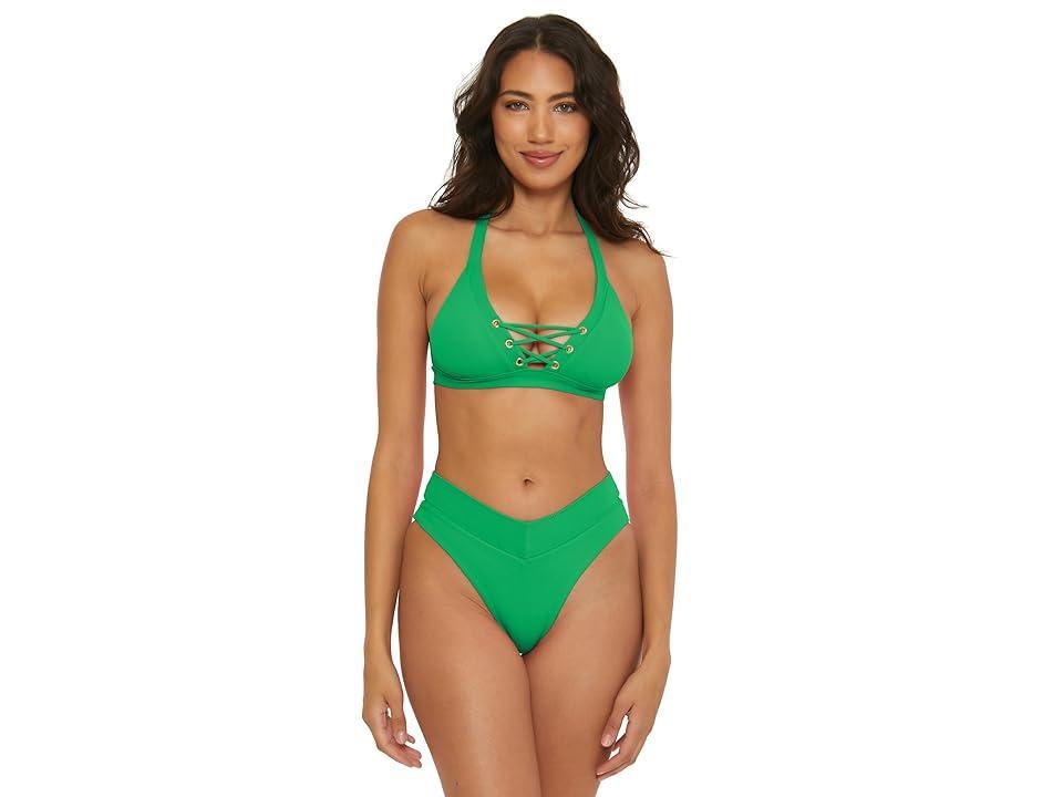 BECCA Modern Edge Elise French Cut High-Waist (Verde) Women's Swimwear Product Image