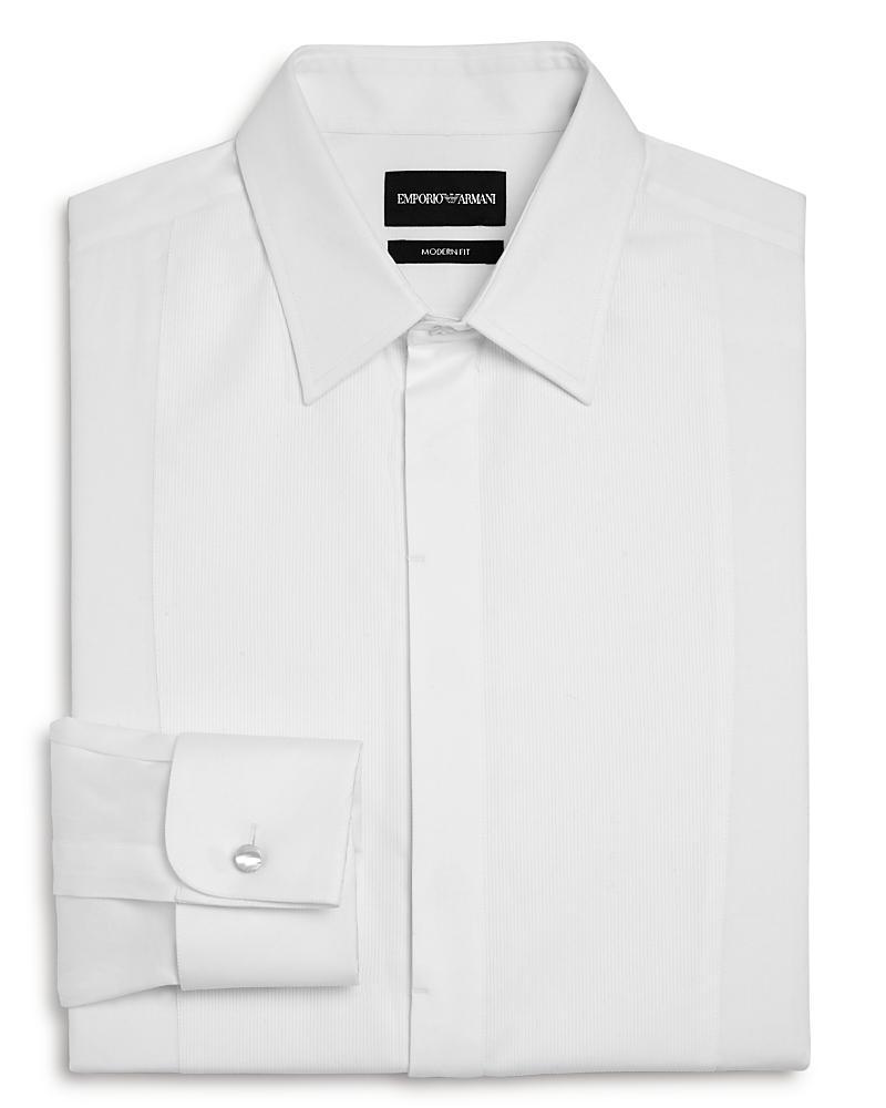 Emporio Armani Slim Fit Stretch Tuxedo Shirt Product Image